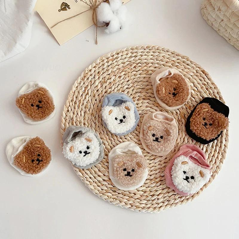 New Kids Boys Girls Short Socks Newborn Baby Cartoon Bear Sock Children Soft Boat Socken Cute Infant Socken Toddler Accessories