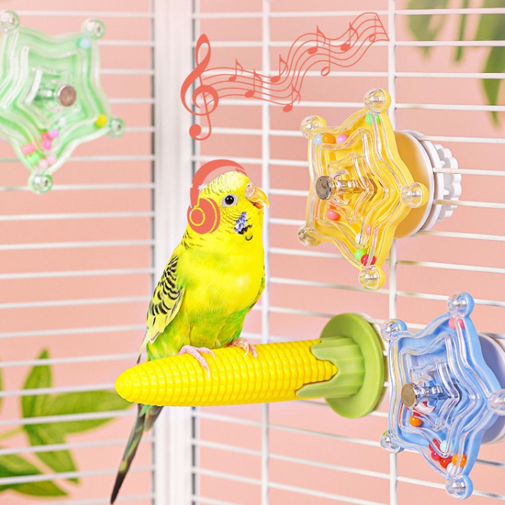 Colorful Parrot Flying Saucer Toy With Music And Pearls Runner Rice Pet Fun Toy . Gnawing Decom Z8L5