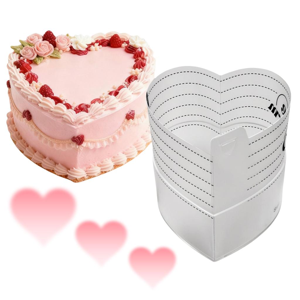 Heart Shaped Mousse Baking Mould Acrylic Baking Ring Cake Tool for Cooking