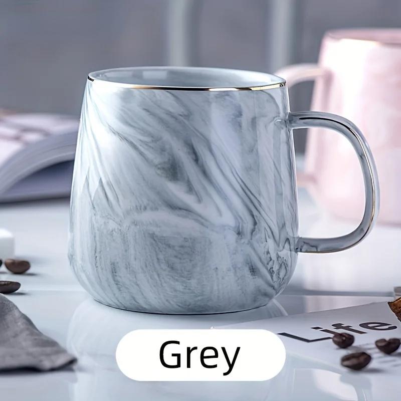 

1 шт. 400 мл Креативная керамическая кофейная чашка с золотым ободком Керамический материал Чашка для завтрака с овсянкой Подходит в качестве праздничного подарка 301-400ml серый