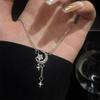 Women Fashion Delicate Star Moon Tassel Pendant Clavicle Necklace
