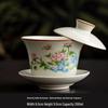 Premium Ru Ware Gongfu Tea Set with Cultivable Crackle Gaiwan and Offering Bowl