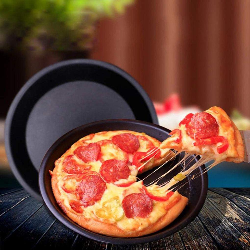 Black Pizza Tray Non-Stick Metal Bakeware Tray Baking Pan Round Oven Vented Tray