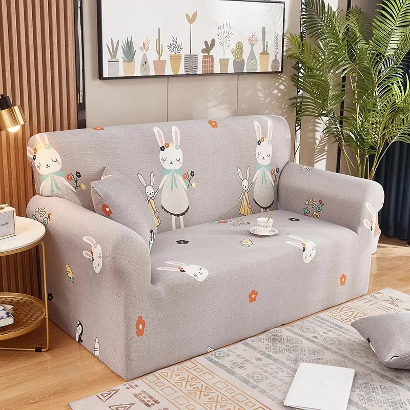 Elastic Cartoon Sofa Covers for Living Room Sofa Slip Covers 1/2/3/4 Seaters Anti Slip Universal Casual Simple Sofa Slipcover