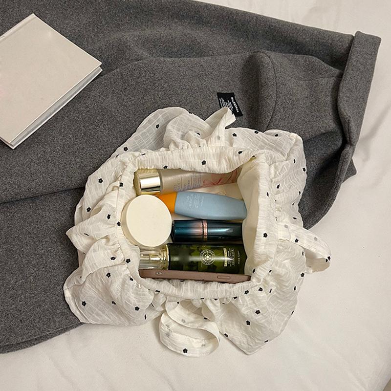 All-match Wave Point Chiffon Shoulder Bag Large Capacity Fairy Mesh Handbag Commuting Bag Korean Style Tote Bag Women KTY