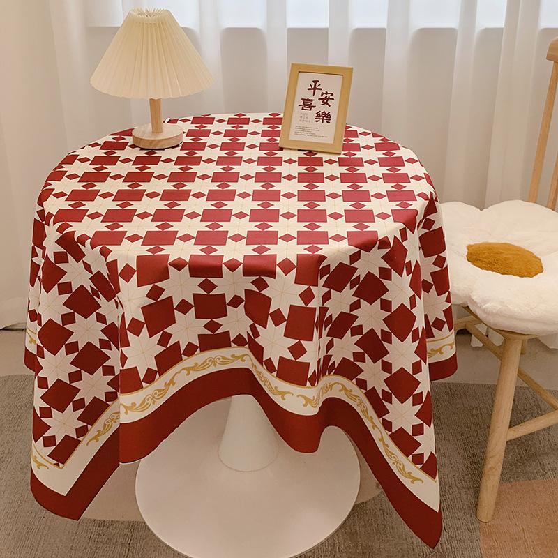 Chessboard Plaid Tablecloth Girl Heart Light Luxury High Sense Coffee Table Cover Student Dormitory Desk Makeup Tablecloth