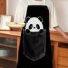 1pc Black Panda Pocket Apron Cute Animal Design Kitchen Cooking Bib for Men Women