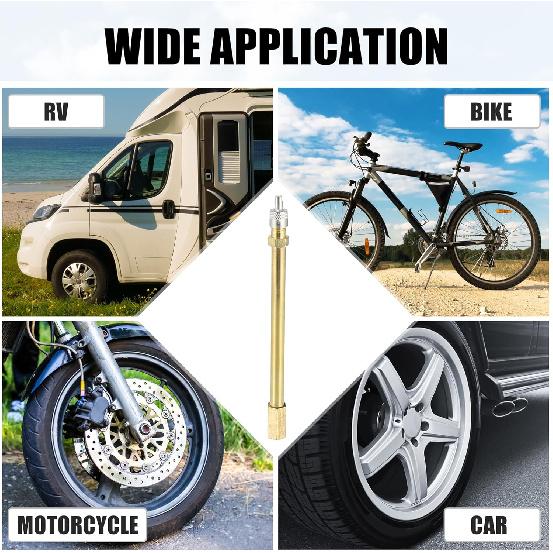50mm/120mm Universelles Auto-Radventil-Schaftverlängerung Messing Reifenventil-Schaftverlängerer für Auto/LKW/Motorrad/Fahrrad/Rasenmäher/Roller Ventilschaftkappen1