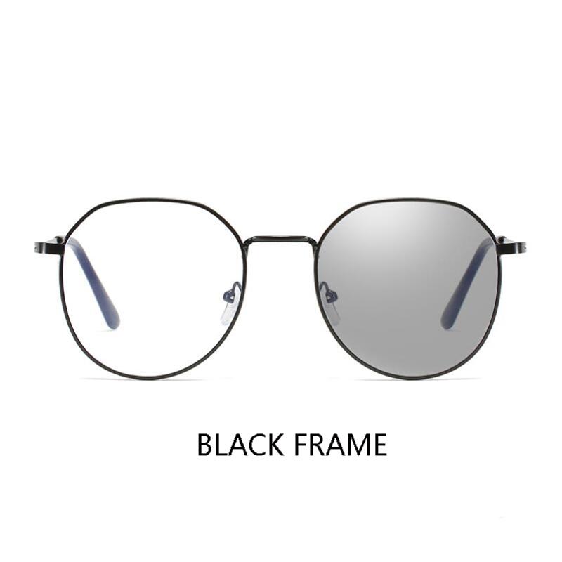 Metal Anti Blue Light Myopia Glasses Pink Gold Frame Polygon Nearsighted Spectacles 0 To -6.0