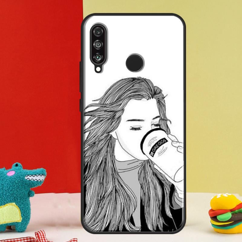 OK but first coffee For Huawei Nova 12s 12i 11i 8i 9 10 SE Y91 Y90 Y60 Y70 Y72 Y61 P20 P40 P30 Lite P60 Pro Case