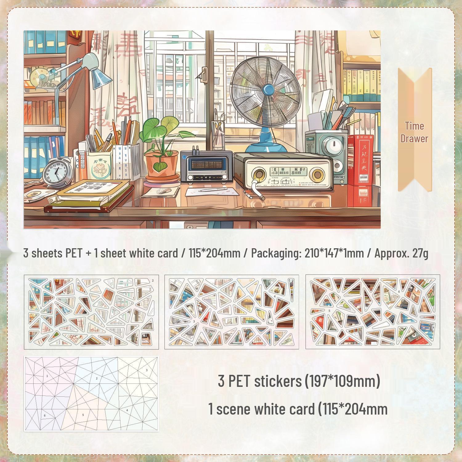 ZABC Memory of Innocence 3D Scenery Stickers - 8 Creative Styles