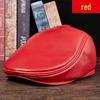 Unisex Dark Red Genuine Leather Sheepskin Flat Cap - Korean Style Warm Duckbill Cotton Hat for Autumn & Winter