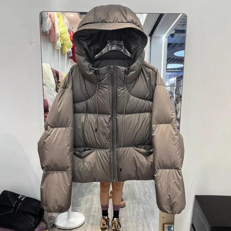 Puff Fluffy Hooded Down Jacket Women's Winter Thickened Short White Duck Down Kendou Bread Jacket Maillard Jacket