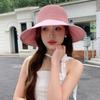 Spring and Summer Hat Women's Summer UV Protection Bucket Hat Sun Protection Sun Hat Bow Windproof Sun Hat