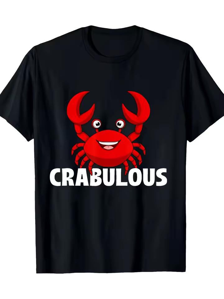 Summer CRABULOUS Letter ironic humor weirdcor Sarcastic Hilarious T shirt Tee Women Men Cotton Oversized Vintage Streetwear top
