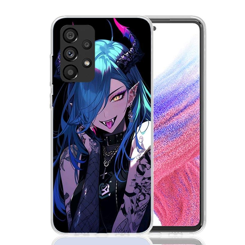 Cartoon Cool Demon Girl Phone Case For Samsung Galaxy A52 A32 A22 A12 A02S A50S A30S A51 A31 AA71 Note 20 Ultra 10 S10 Plus Gala