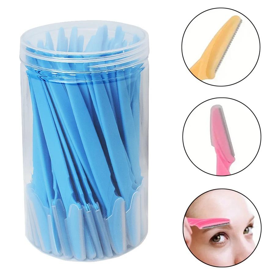 Wholesale 30 Pcs/Bottle Safe - Bladed Eyebrow Razors In Container - Ideal Facial and Eye Brow Trimming Tools for Hair Removal