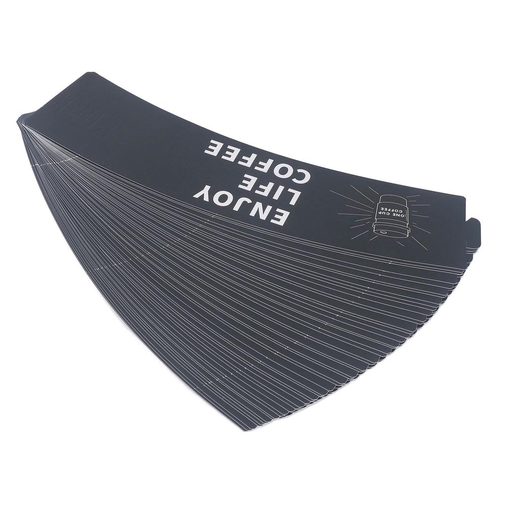 50 PCS Coffee Cups Sleeves Adjustable Paper Heat Insulating Cup Sleeve Jacket Holder for Beverage