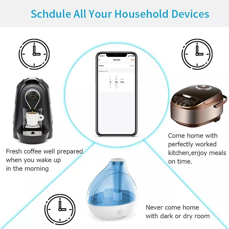 16A/20A Smart WiFi Plug EU Tuya Socket Power Monitor Timing Function Voice APP Control Compatible Alexa Google Home Smart Life