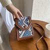 Street Style Small Square Shoulder Crossbody Bag For Women Fashion Plaid Color Block Design