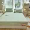 60s Class A Solid Color Washed Cotton Fitted Sheet - Mother and Baby Grade, Thickened for Summer