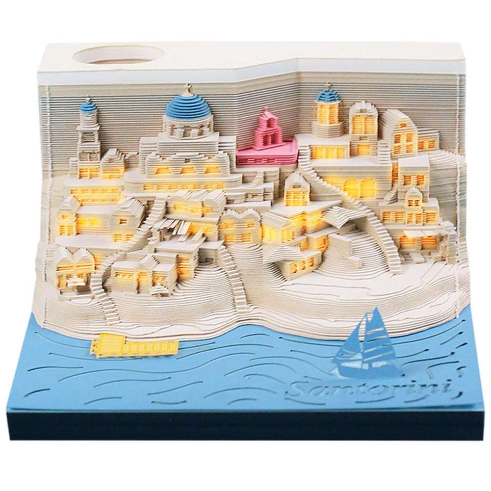 2024 Calendar Memo Pad 3D Carving Notepad Tear Off Paper Memo Pad Block Notes Creative Cherry Blossom Tree Calendar Ornaments