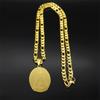 Stainless Steel Virgin Mary Oval Medal Statement Necklace for Women Men Gold Color Geometry Punk Chain Necklaces Jewelry2206
