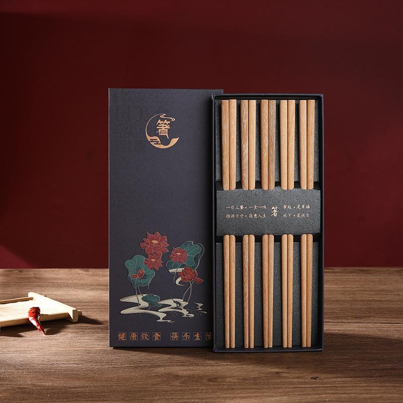 

Высококачественные палочки для еды из натурального красного сандалового дерева, подарочная упаковка, столовые приборы для дома, набор столовых приборов, китайские палочки для еды