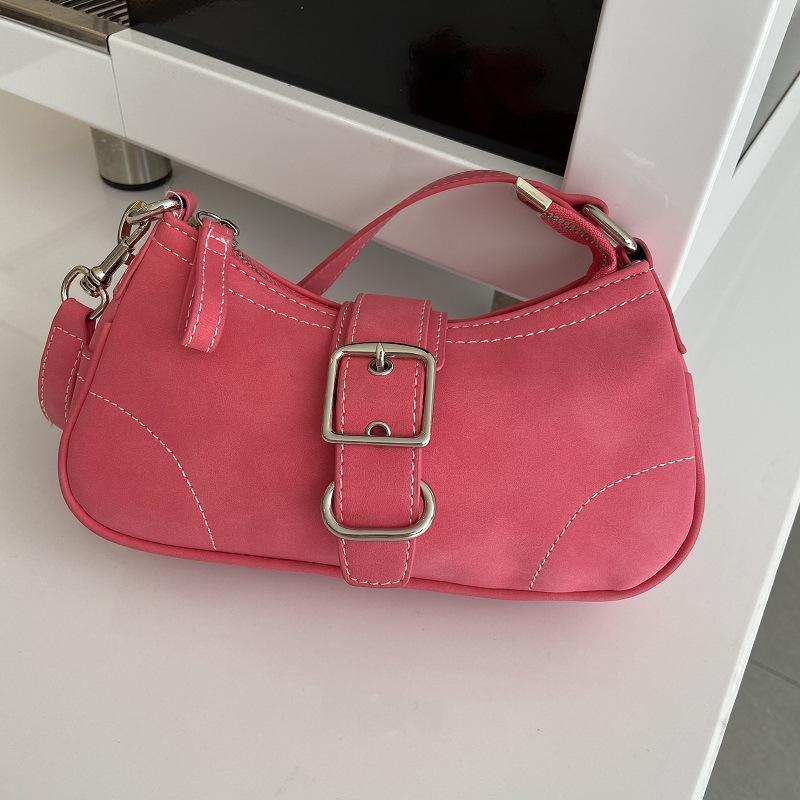 Fashi Design Women's Shoulder Crossbody Bags Vintage Rose Red Ladies Chain Underarm Bag Female Girls Clutch Purse Handbags