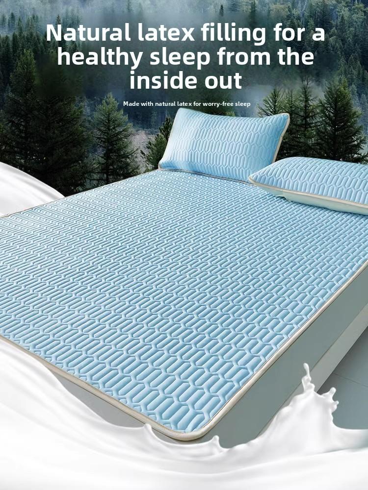 Summer Latex Cool Mat Ice Silk Bedding Single Student Dormitory Bed Sheet Cooling Sensation Mattress Cover Folding Style