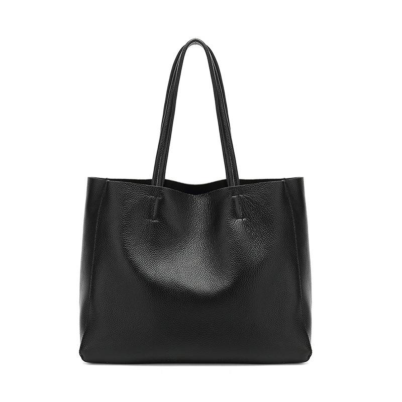Women's Top - Grain Leather Handbag - Versatile, Spacious and Casual Shoulder Bag Versatile Genuine Leather Work Tote