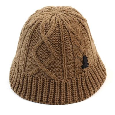 Cappello a secchiello in maglia beige universale Chemistry Twist