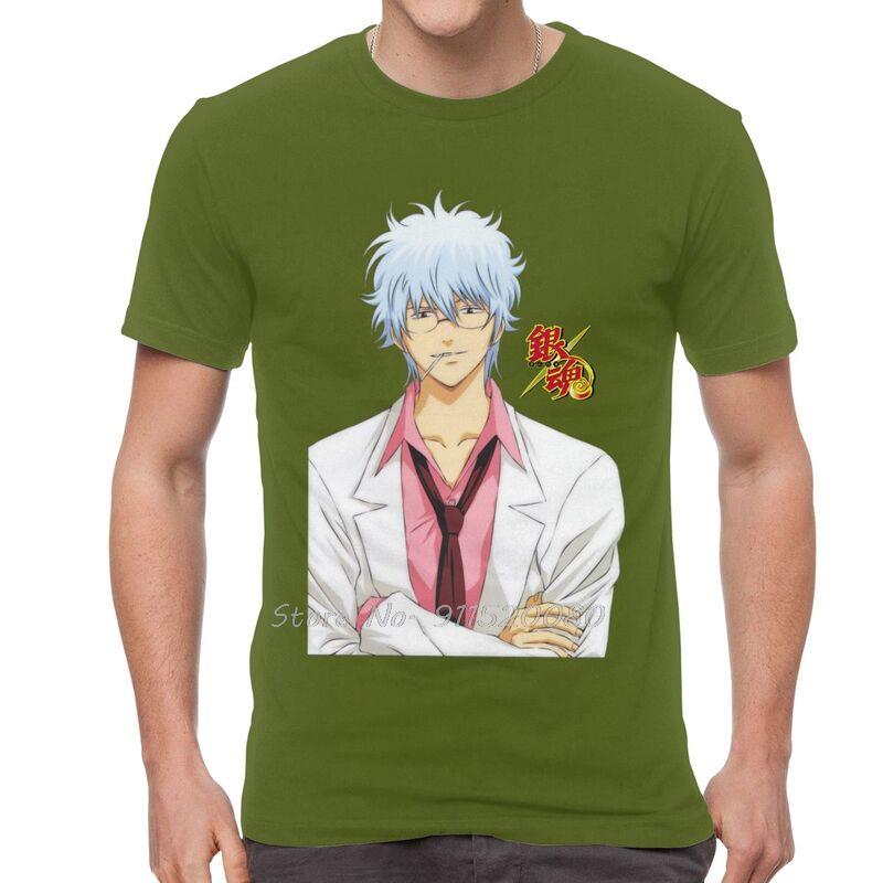 Japanese Manga Gintama T Shirt Men Cotton Tshirt Anime Gintoki Sakata Tees Top Hip Hop Tshirt Gift Streetwear Harajuku
