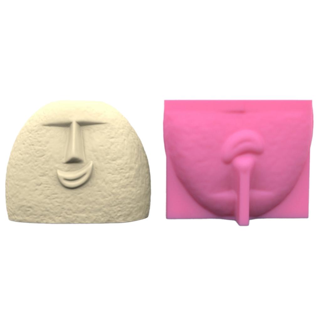 Menschliche Gesichtsform Pflanzgefäßform Heimdekorationen Silikonform für Blumentopf Betonform DIY Harzgusswerkzeug