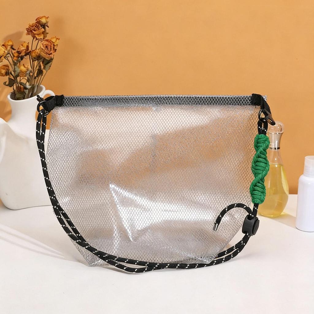 Large Capacity Women's Makeup Bag - Portable, Multi-functional, Buckle Design, for Swimming, Toiletries, Handheld, Souvenir Storage