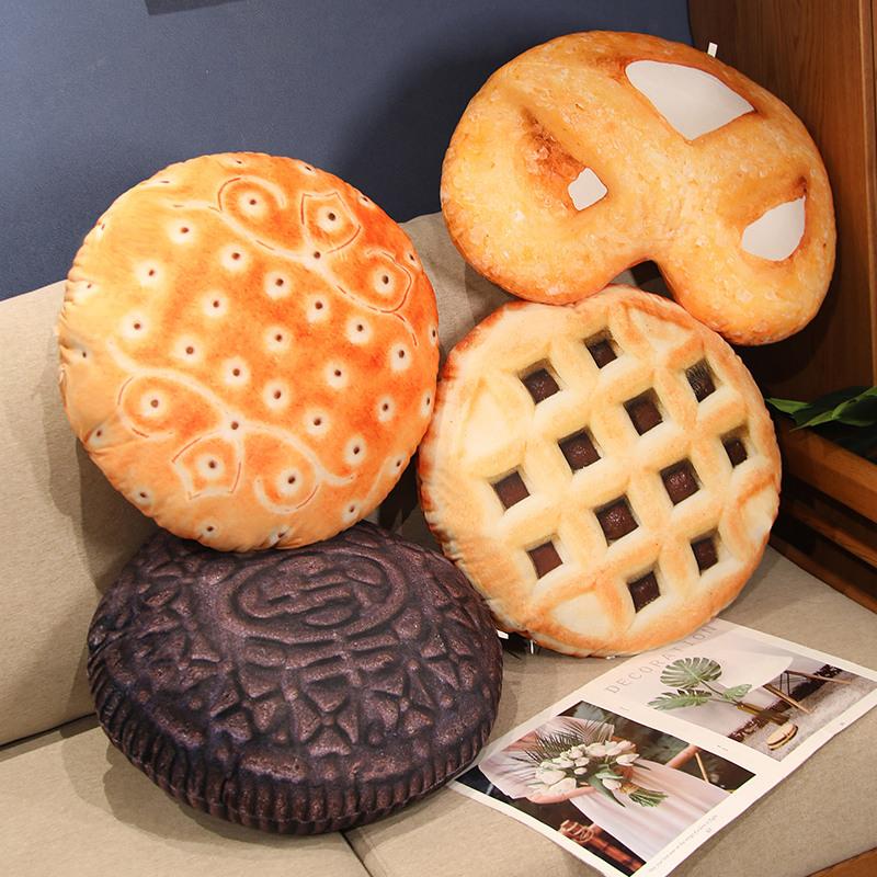 45CM Creative Lifelike Cookie Pillow Living Room Sofa Funny Cushion Lovely Biscuit Shape Plush Bedroom Bed Waist Toy
