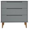 Vidaxl Komoda Molde, Szara, 80X40X80 Cm, Lite Drewno Sosnowe
