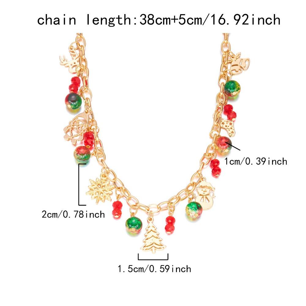 Handmade Snowman Necklace Rhinestone Santa Necklace Classic Snowflake Necklace  Friendship Jewelry