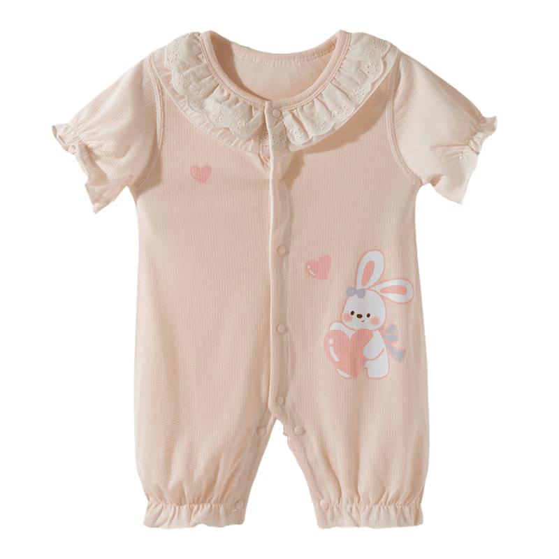 Beibeiyi Girls' Cartoon Print Short Sleeve Bodysuit