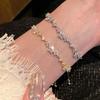 French Dream Flower Garden Zirconia Bracelet - Versatile Sparkly Beaded Accessory for Women & Girls