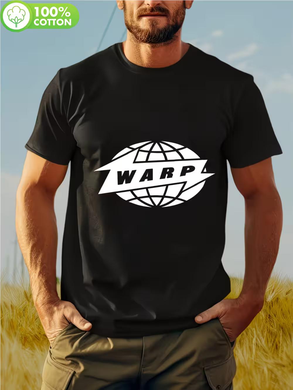 Винтажная футболка с графикой Warp Records - Футболка музыкальной группы с логотипом Warp - Официальная Aphex Twin S