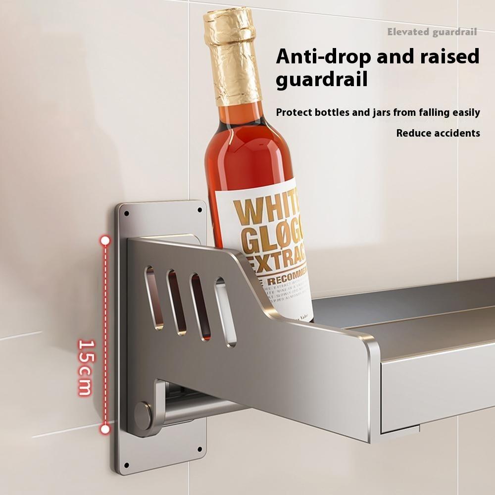 Spice Storage Holder 20x30cm Wall Mounted No Drill Kitchen Organizer Display Rack