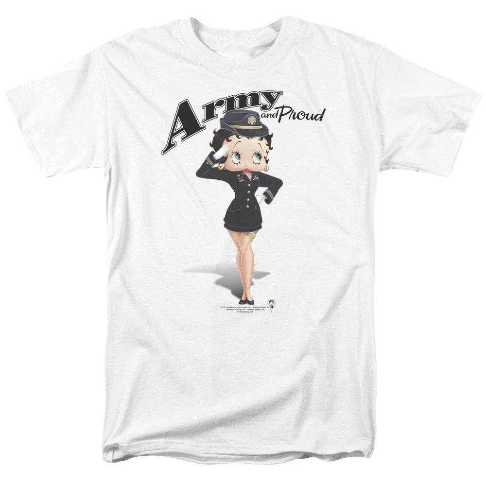 Betty Boop - Army Boop - Unisex Short Sleeve Children s T-shirt - White 150