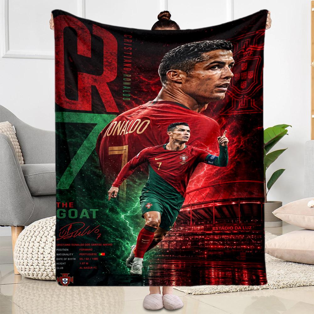 Ronaldo's Portugal Legacy Blanket Ultra-Soft Great for Office Bed Sofa All-Season Use Warmthful Decor Suitable for Gifting Relatives and Friends