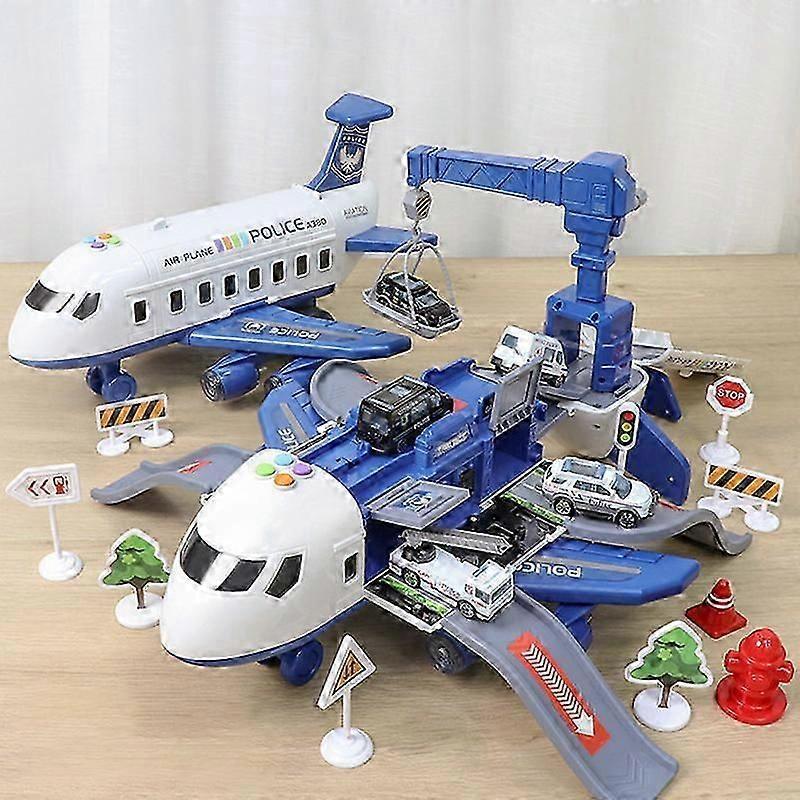 kid transformation air plane Toy set Inertial Aircraft Car Vehicles Music Model DIY Children Boy Educational Toys Christmas Gift