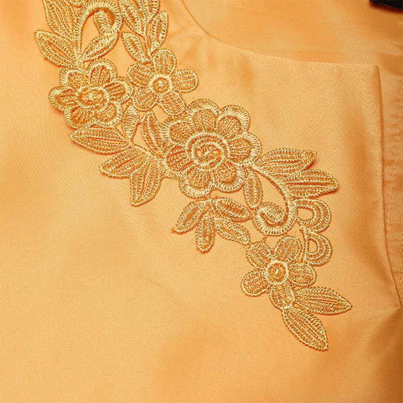 Oversized Women Puff Sleeve Embroidery Patchwork Casual Loose Maxi Kaftan Dress