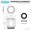 Alumania VU-006-BL Air Valve Cap for Nitrogen Gas Injected Vehicles, N2 Notation, Blue Hybrid Construction, Set of 4
