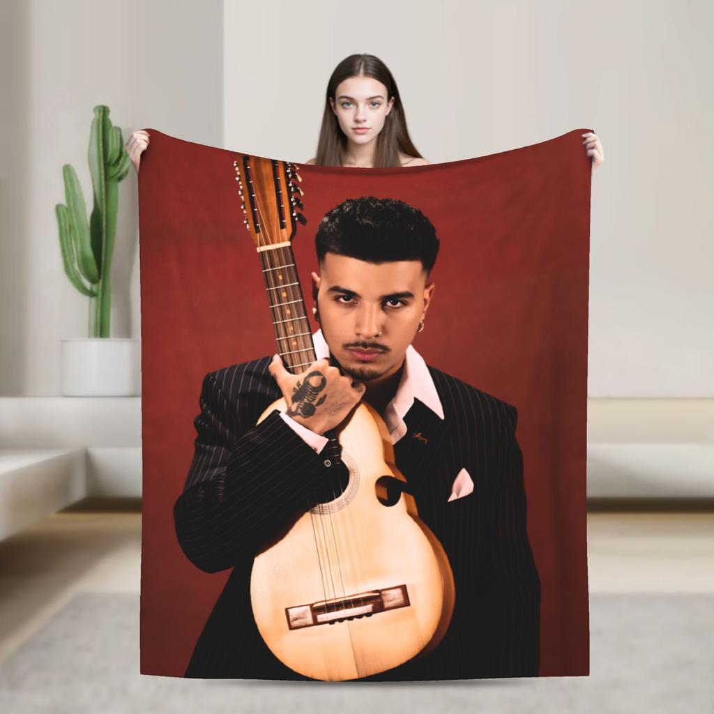 Soft Warm Blanket Travel Office Rauw Alejandro Singer Rapper Throw Blanket Flannel Bedspread For Couch Chair Sofa Bed Sofa Bed
