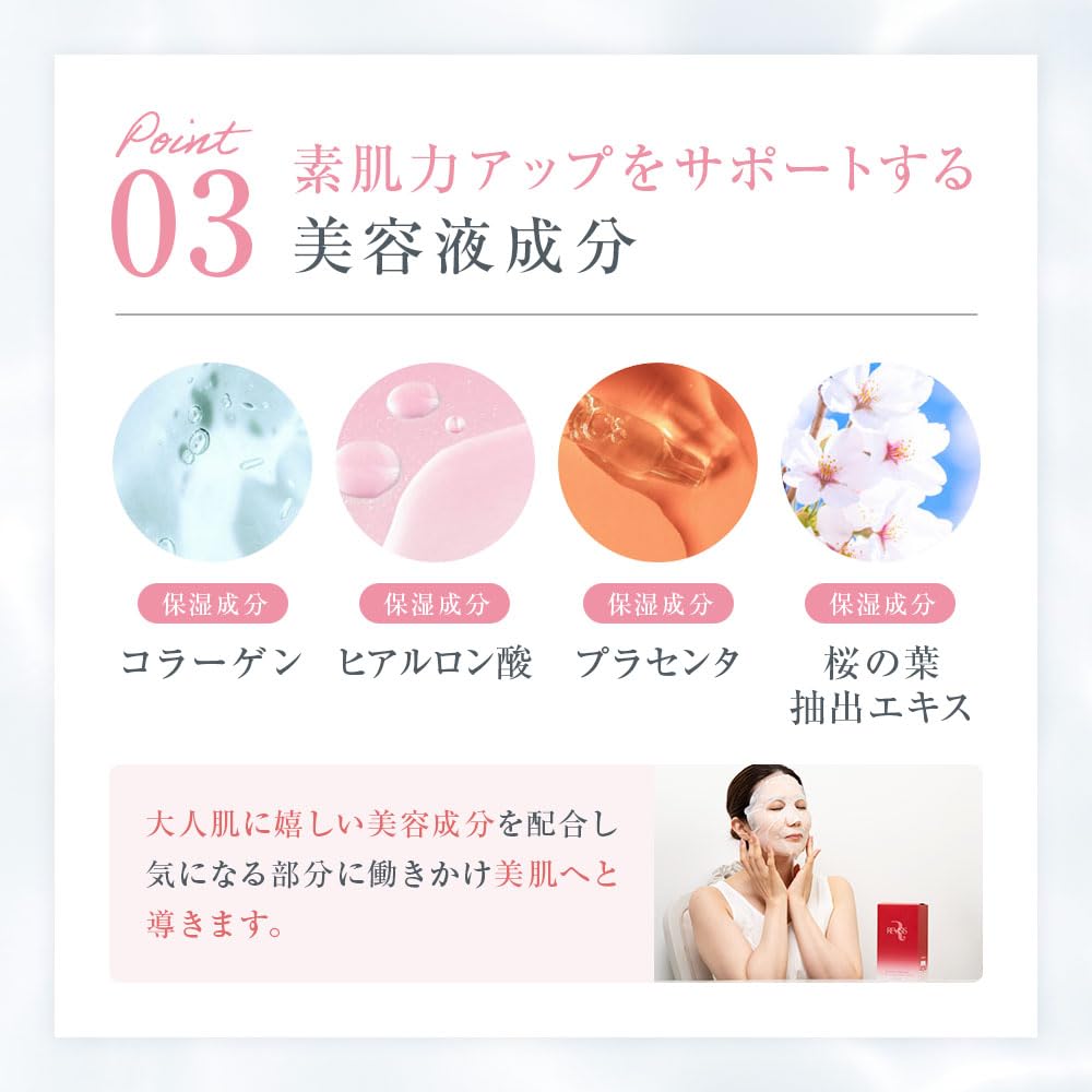 REVISIS Moisture Sheet Mask 2D 30 Pieces Made in Japan 3GF Individually Wrapped Unscented Uncolored Moisturizing Pore Care Face Pack Sheet