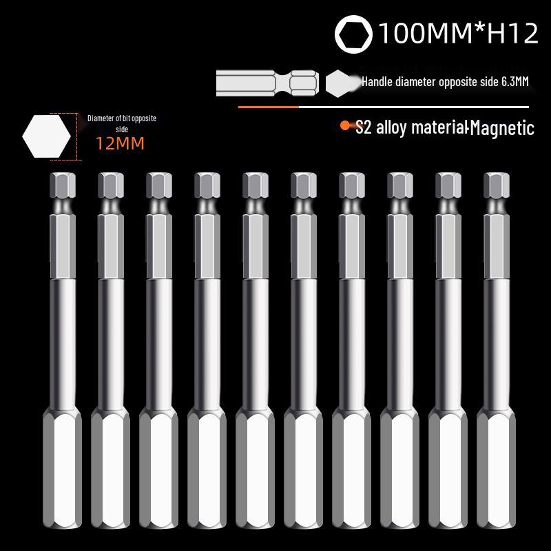 Hexagonal High Hardness S2 Bit Set for Pneumatic & Electric Screwdrivers